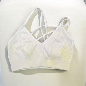 Aerie White and yellow Ribbed Women's Bralette pastel M